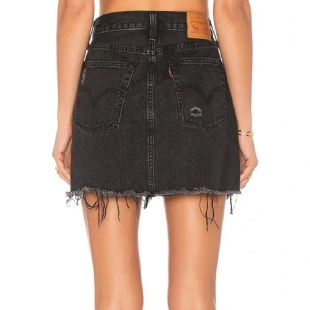 Levi's 501 Black Distressed Jeans Mini Skirt | Size 24